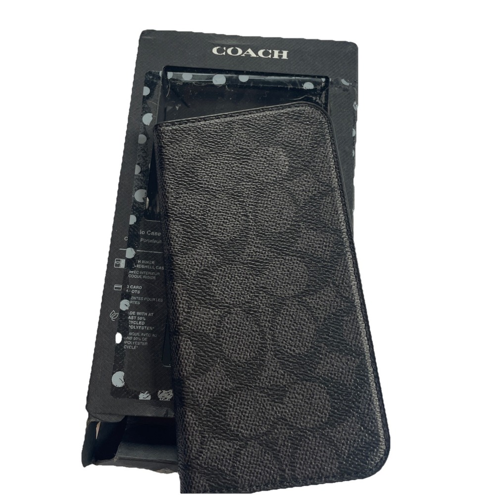 Coach Signature Black Phone Case